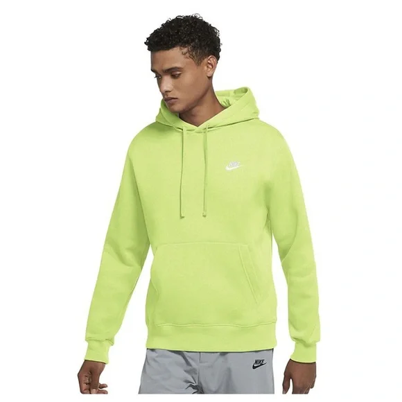 Nike Hoodie Medium Lemon Citrus Neon Yellow Green Pullover Sweatshirt - Picture 1 of 6